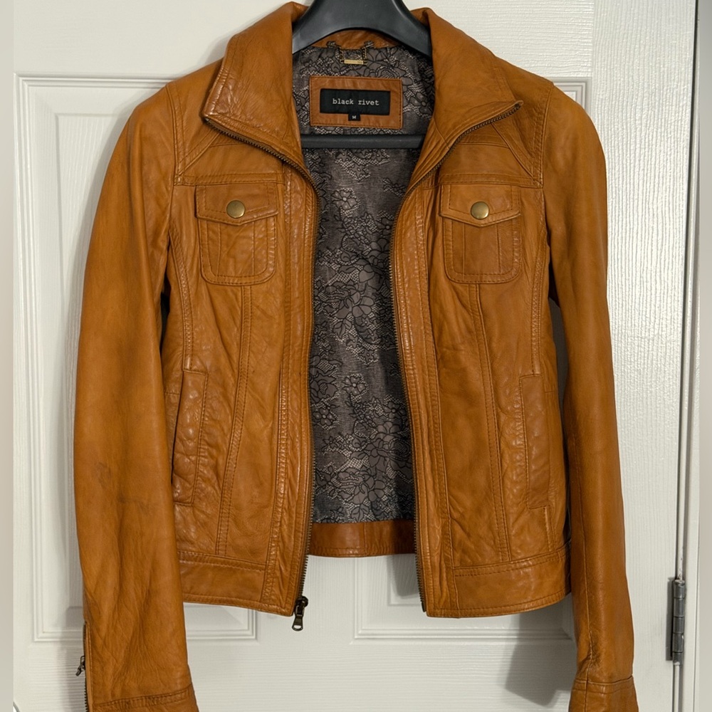 Black Rivet Women's Brown Leather Jacket